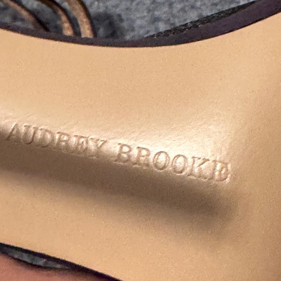 Audrey Brooke- Grey rhinestone heels-worn once. Heel cushions added. 5 “ heel. - Picture 7 of 8